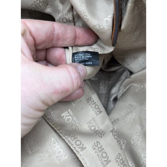 Michael Kors Authenticated Jet Set Canvas Leather 38t2xttt2j Beige Brown Tote - Picture 8 of 15